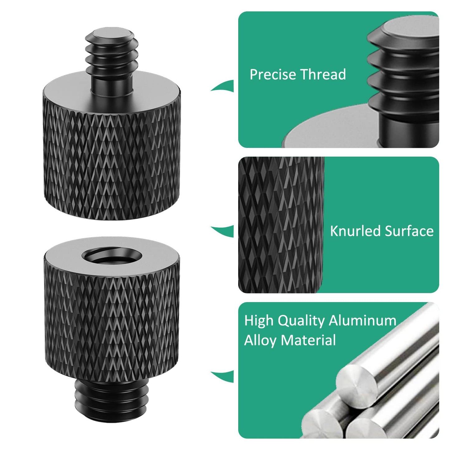 Rigych 3/8 to 1/4 Camera Screw Adapter Thread 4 Pcs 1/4 Female to 3/8 Male and 3/8 Female to 1/4 Male Camera Tripod Adapter for Camera Monitor Tripod