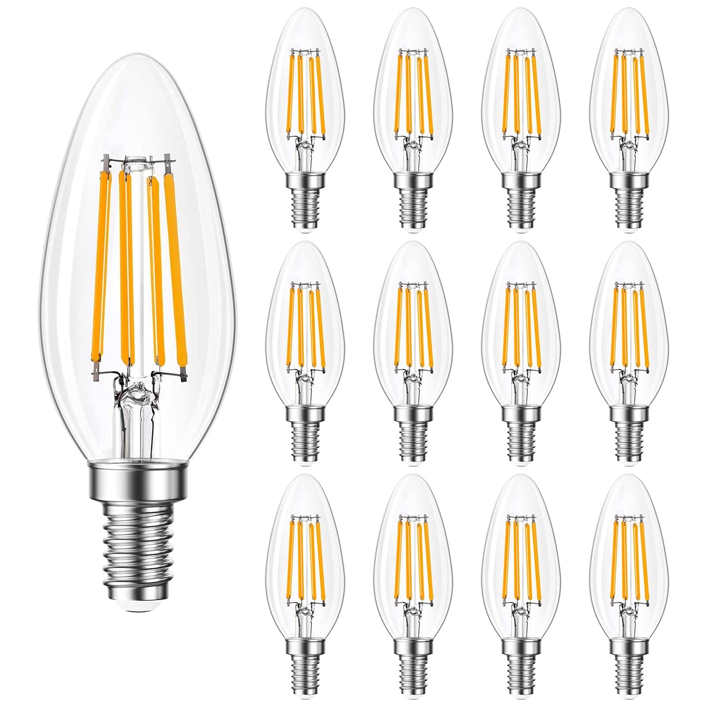 Qingmiao B11 E12 LED Bulbs, Dimmable 4W, 3000K Soft White, 40W Equivalent
