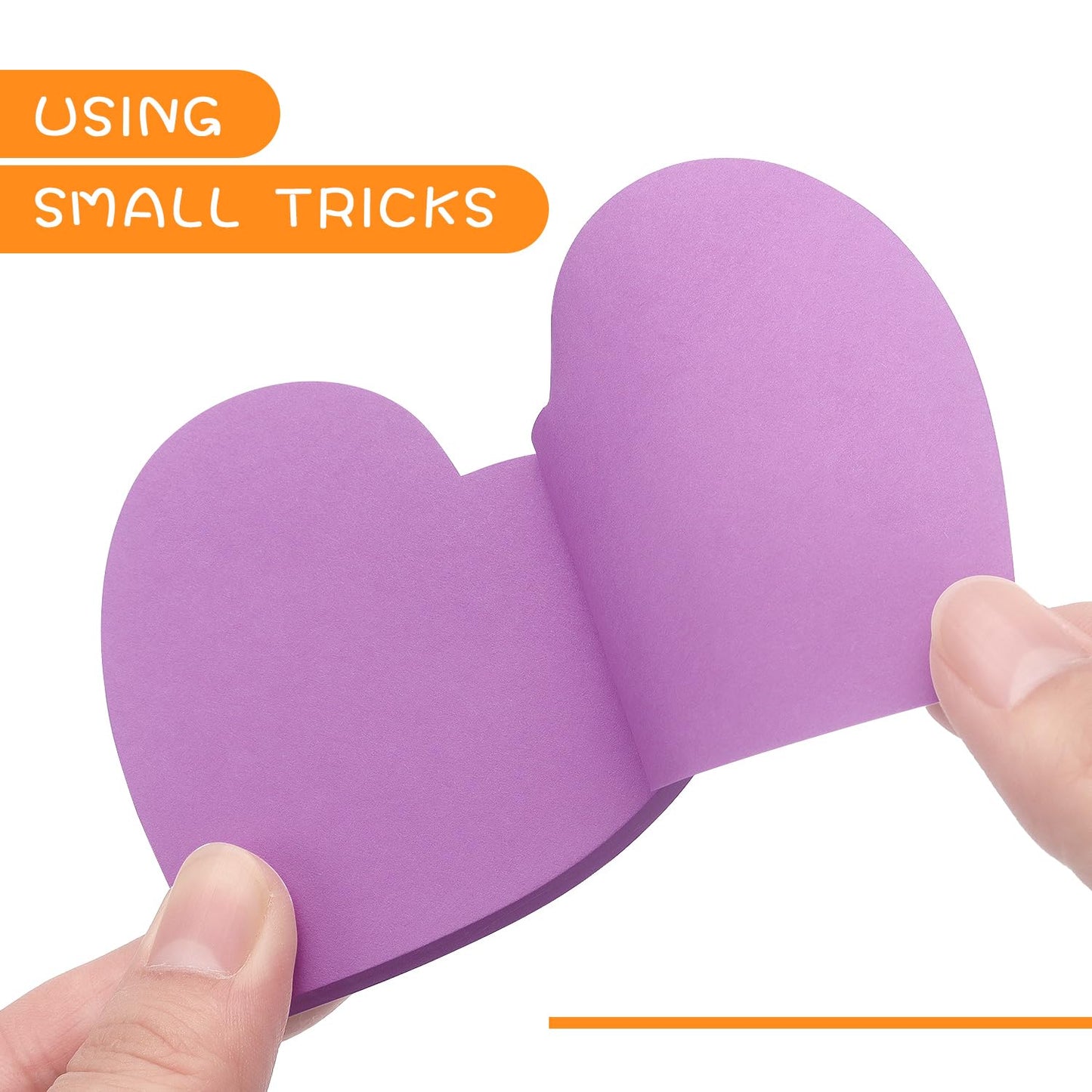 SIMONA Heart Shape Sticky Notes 6 Bright Colors, 450 Sheets