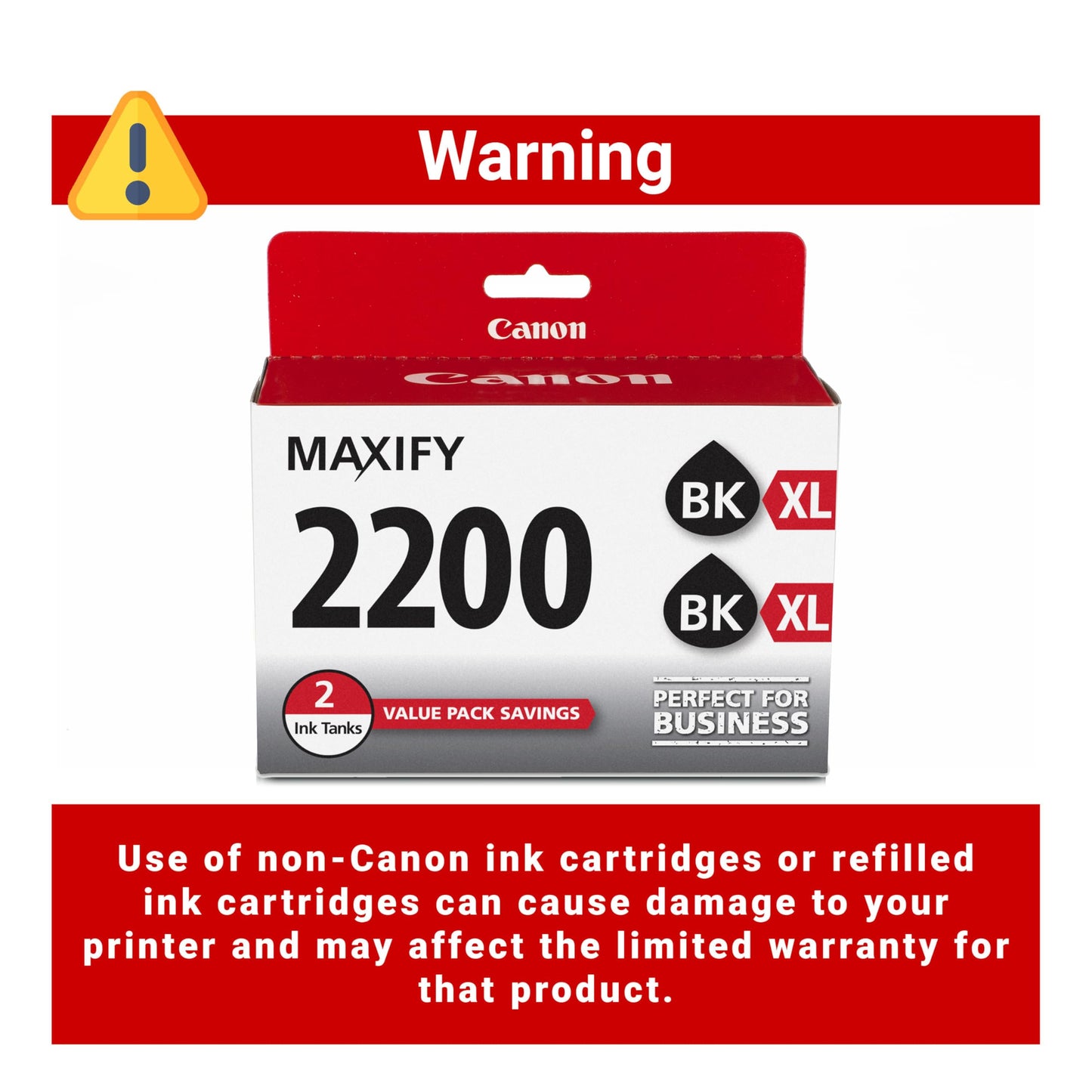 Canon PGI-2200XL Genuine Black Twin Pack, Compatible with IB4120, MB5120, MB5420, IB4020, MB5020, and MB5320 (Optional) Printers