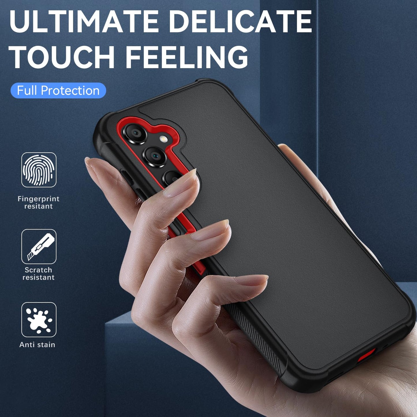 Suncasetor for Samsung Galaxy A16 5G Case : 3-Layer Shockproof Phone Cover with HD Screen Protector,Hybrid Protective Military-Grade Drop Protection