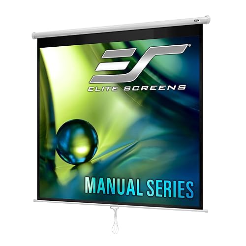 Elite Screens Manual Series, 71-INCH 1:1, Pull Down Manual Projector Screen with AUTO LOCK, Movie Home Theater 8K / 4K Ultra HD 3D Ready, 2-YEAR