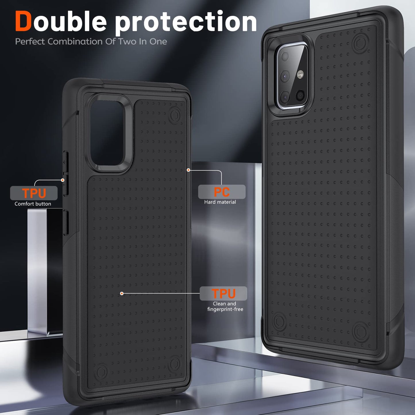 TORRTOWAY Designed for Samsung Galaxy A71 5G Case 2 in 1 Gift Militay Grade Drop Protective Rugged Heavy Duty Cover Shockproof Case for Galaxy A71 5G