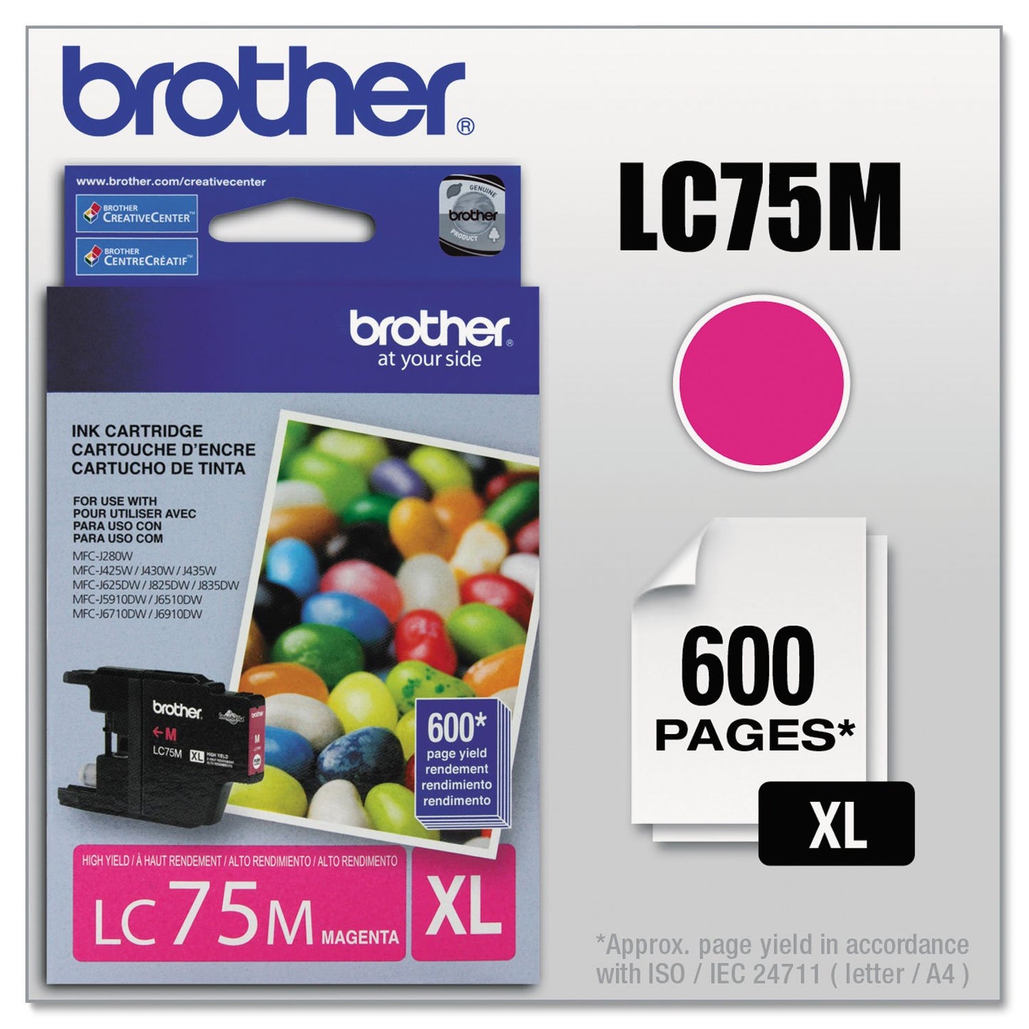Brother LC75M LC75M Innobella High-Yield Ink, Magenta