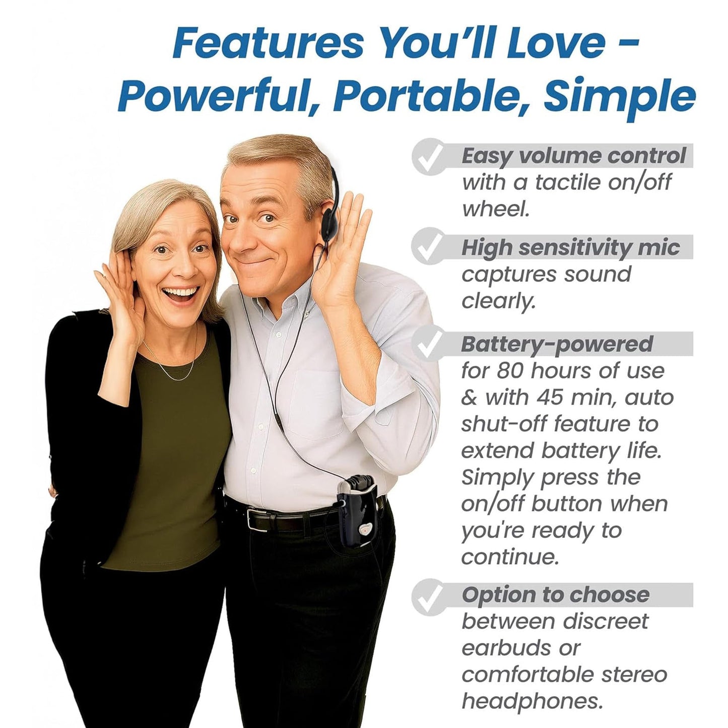 SuperEar Premium - Small Replacement Lightweight Headphones,Small, Portable and Comfortable Wired Headphones, Ideal for Pocket Talker Device and Sound