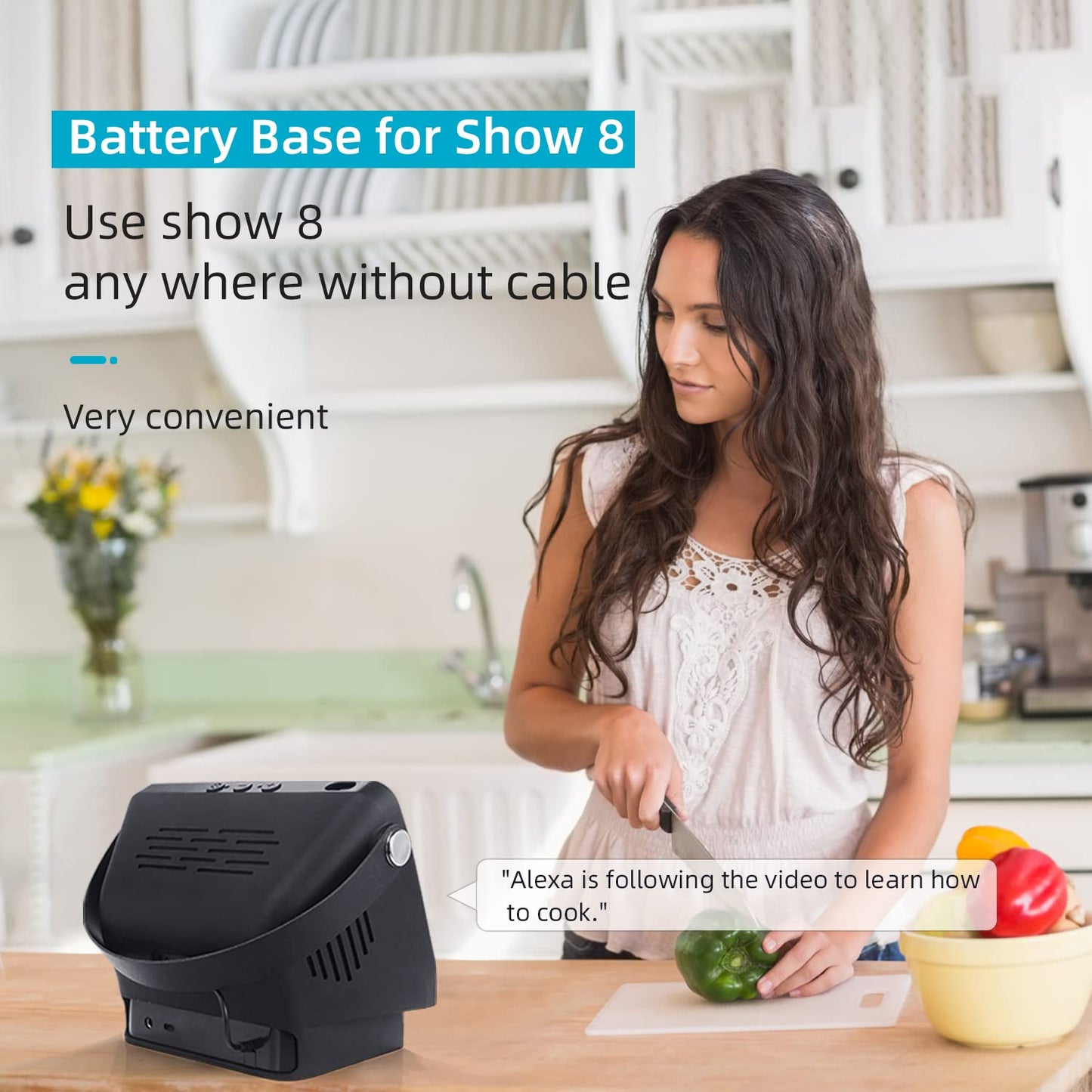 Blanou Battery Base for Show8 1st & 2nd Gen, Portable Show8 2nd Charger, Xiaodudao Smarts Speaker Battery Stand 15600mAh, 9.5 Hours Work Time