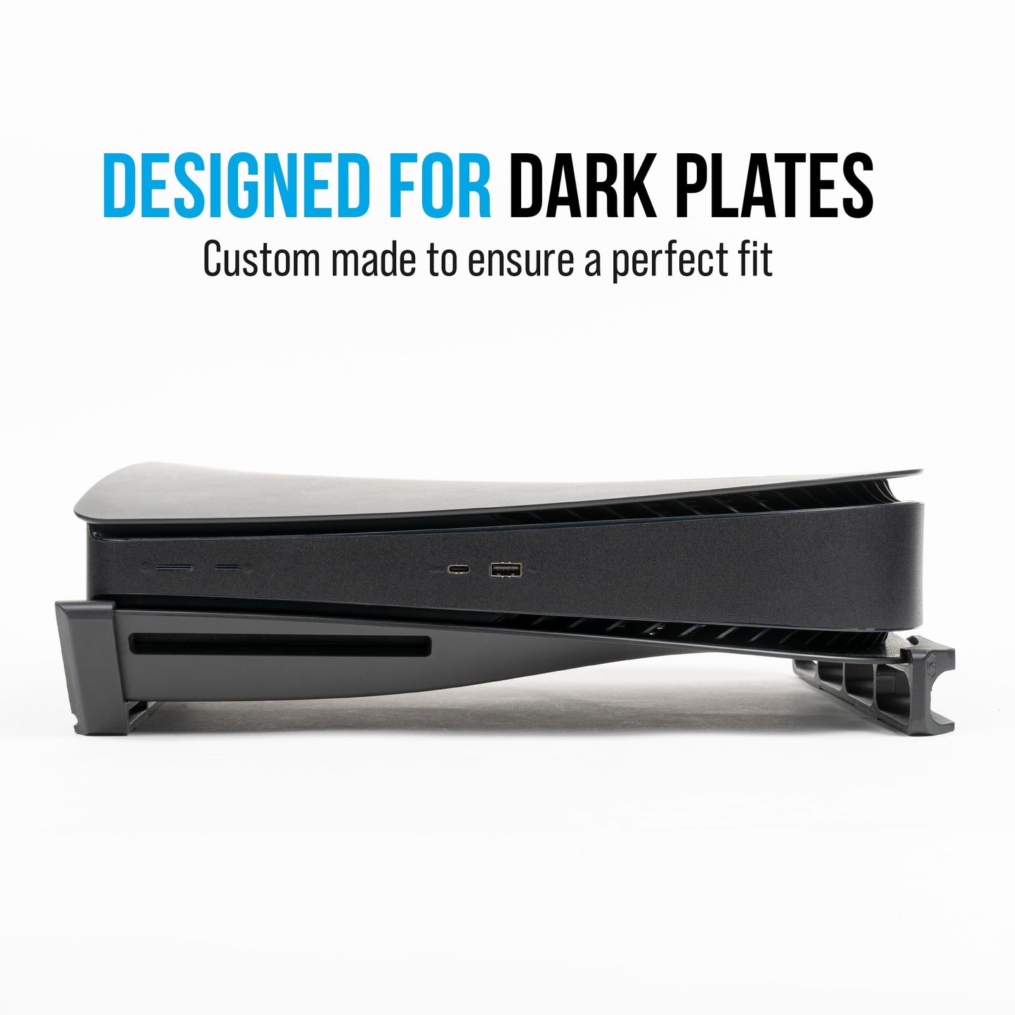 Glistco Skates - Horizontal Stand for PS5 Compatible with Dbrand Dark Plates 2.0 (Disc Edition) (Black)…