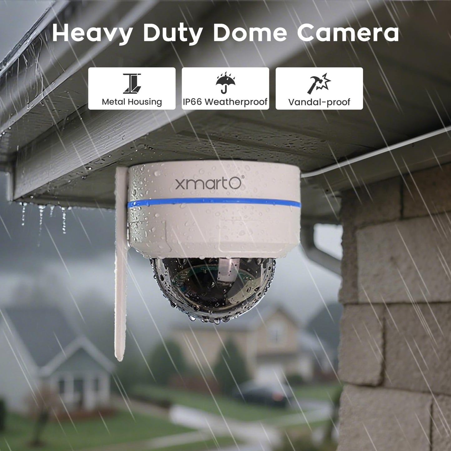 xmartO AI Tracking 2K HD Metal Dome PTZ Security Camera, WiFi 6 Dual Band Wireless, DPK3034 Ceiling Cam, 2-Way Audio, Night Vision, NVR