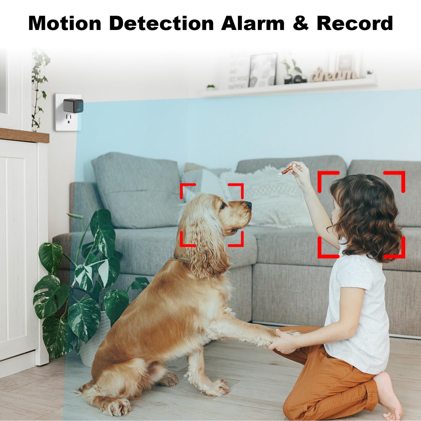 HIGSEEU 5G Mini Camera Charger, Full HD 1080P Small Nanny Cam with Human Detection, Type-C Plug Pet Camera for Indoor (FHD-001-F)