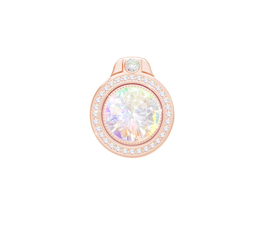 lenoup Glitter Bling Bling Phone Ring Holder, Sparkle Phone Ring Artificial Diamond Stand, Rhinestone Cell Phone Finger Ring for Phones,Pad(Rose Gold)