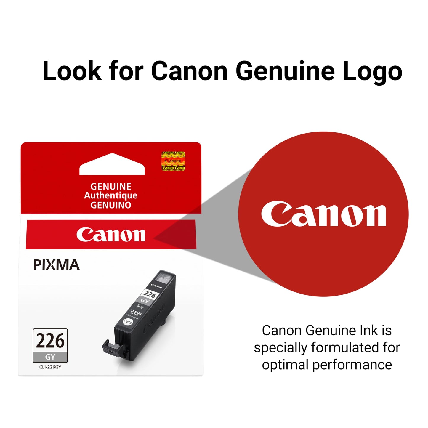 Canon CLI-226 Genuine Gray Ink Tank, Compatible with MG8120, MG6120, MG8220, and MG6220 Printers