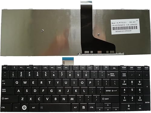 New Laptop Keyboard Replacement for Toshiba Satellite C75 C75D C75-A C75D-A C75DT-A C75T-A, US Layout Black Color