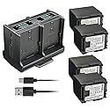 Kastar 4-Pack Battery and Quadruple Charger Compatible with Canon VIXIA HF G20 HFG20, VIXIA HF G30 HFG30, VIXIA HF M30 HFM30, VIXIA HF M31 HFM31