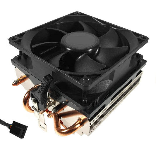 CPU Cooler Heat Pipes Aluminum Heatsink Copper Core Base 4-Pin PWM 92mm 2800 RPM Fan Pre-Applied Thermal Paste for AMD Socket AM5 AM4 FM2 FM1 AM3 AM2