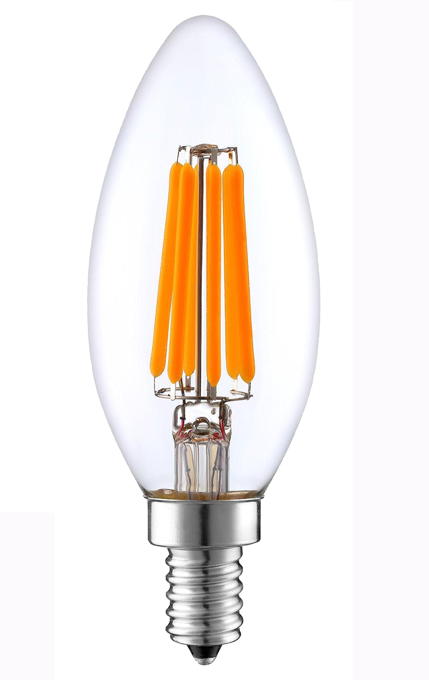 SLEEKLIGHTING 6-Watt E12 LED Filament UL and Energy Star Listed Candelabra Light Bulb - Dimmable (60W Incandescent Replacement) - Warm White 2700K