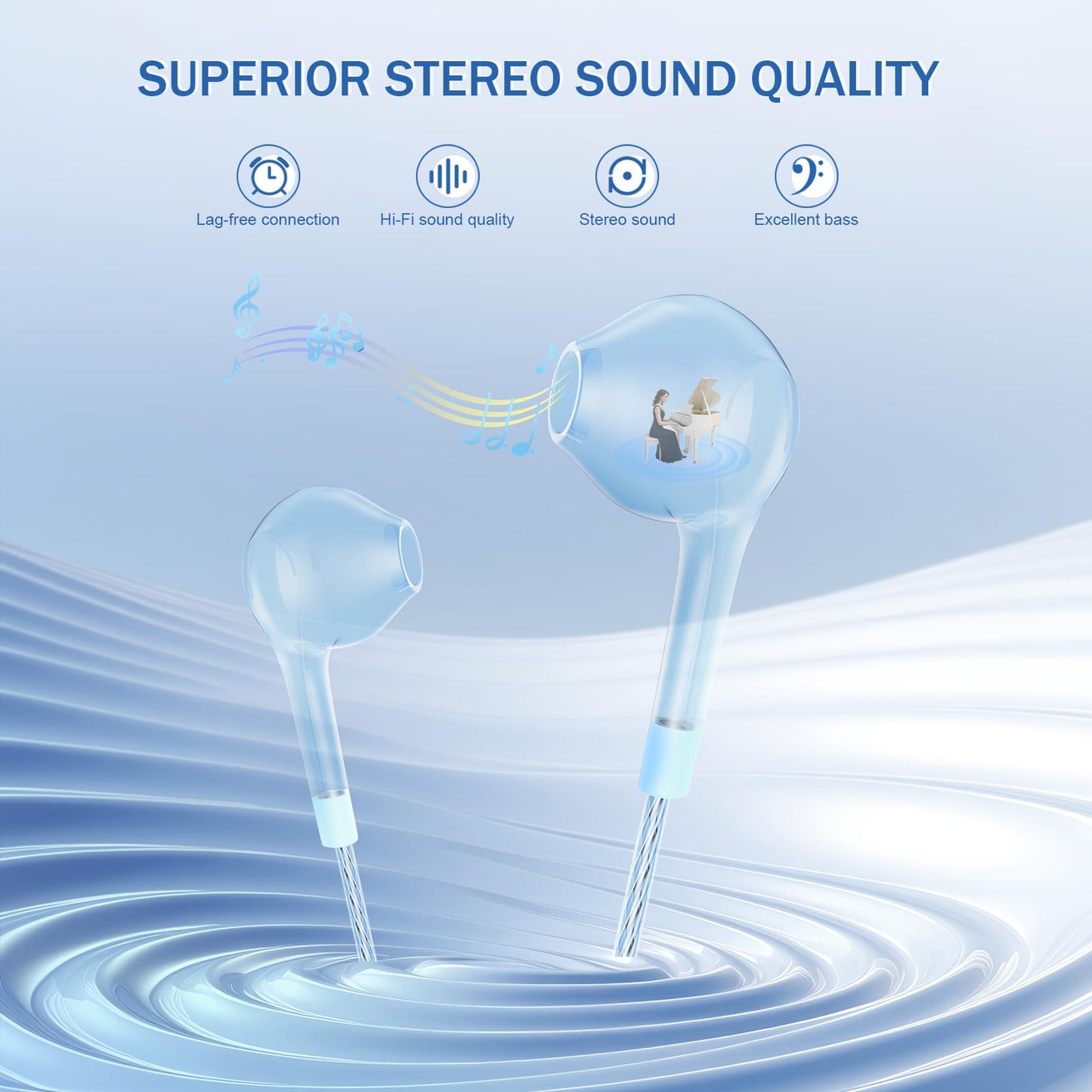 Jogteg Earbuds Headphones with Microphone Pack of 5, Noise Isolating Wired Earbuds, Earphones with Powerful Heavy Bass Stereo, Compatible