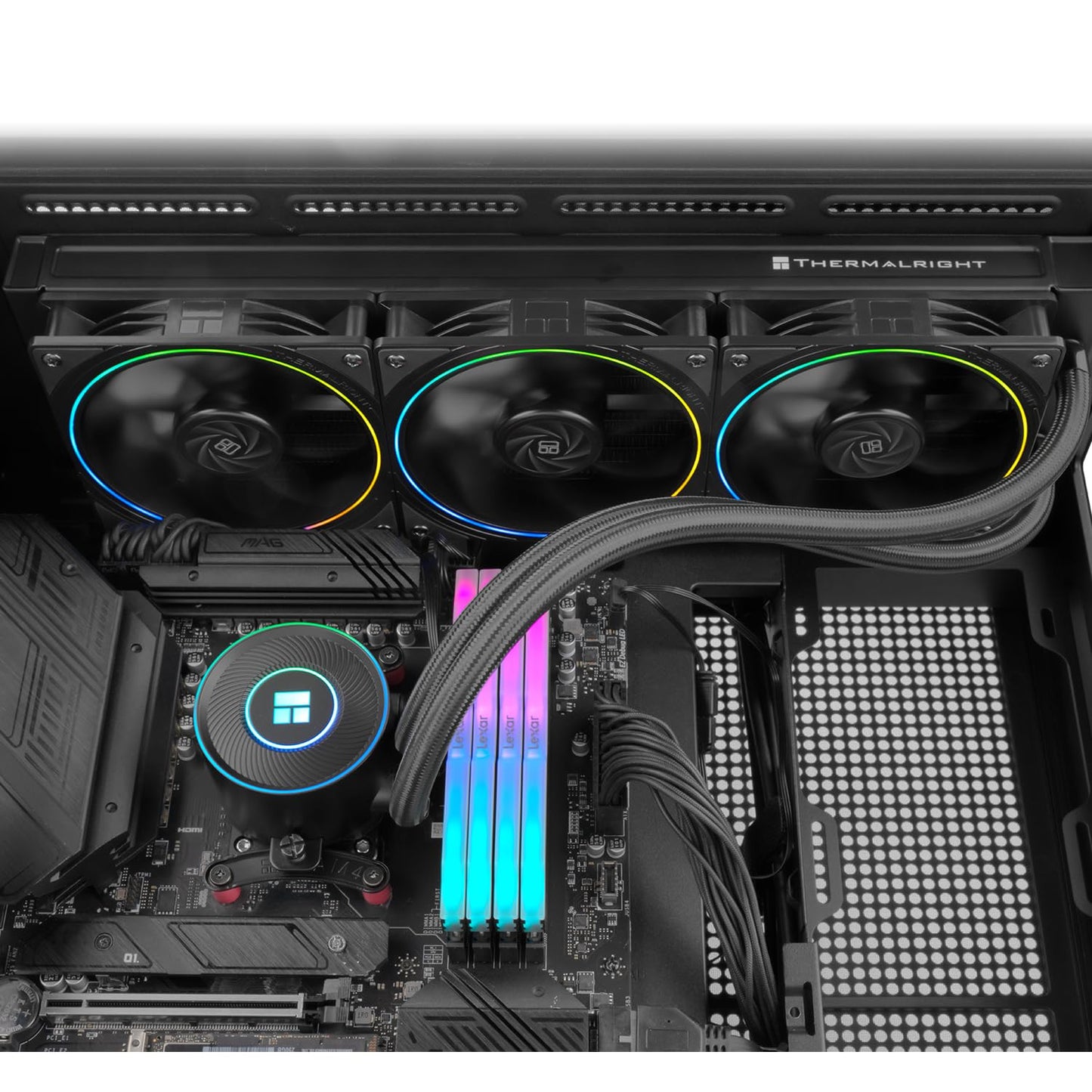 Thermalright Aqua Elite 360 V5 ARGB Black AIO CPU Cooler, ARGB PWM Cooler Fans with 2000RPM, for Intel Lga1150/1151/1155/1156/1200/1700/1851, AMD