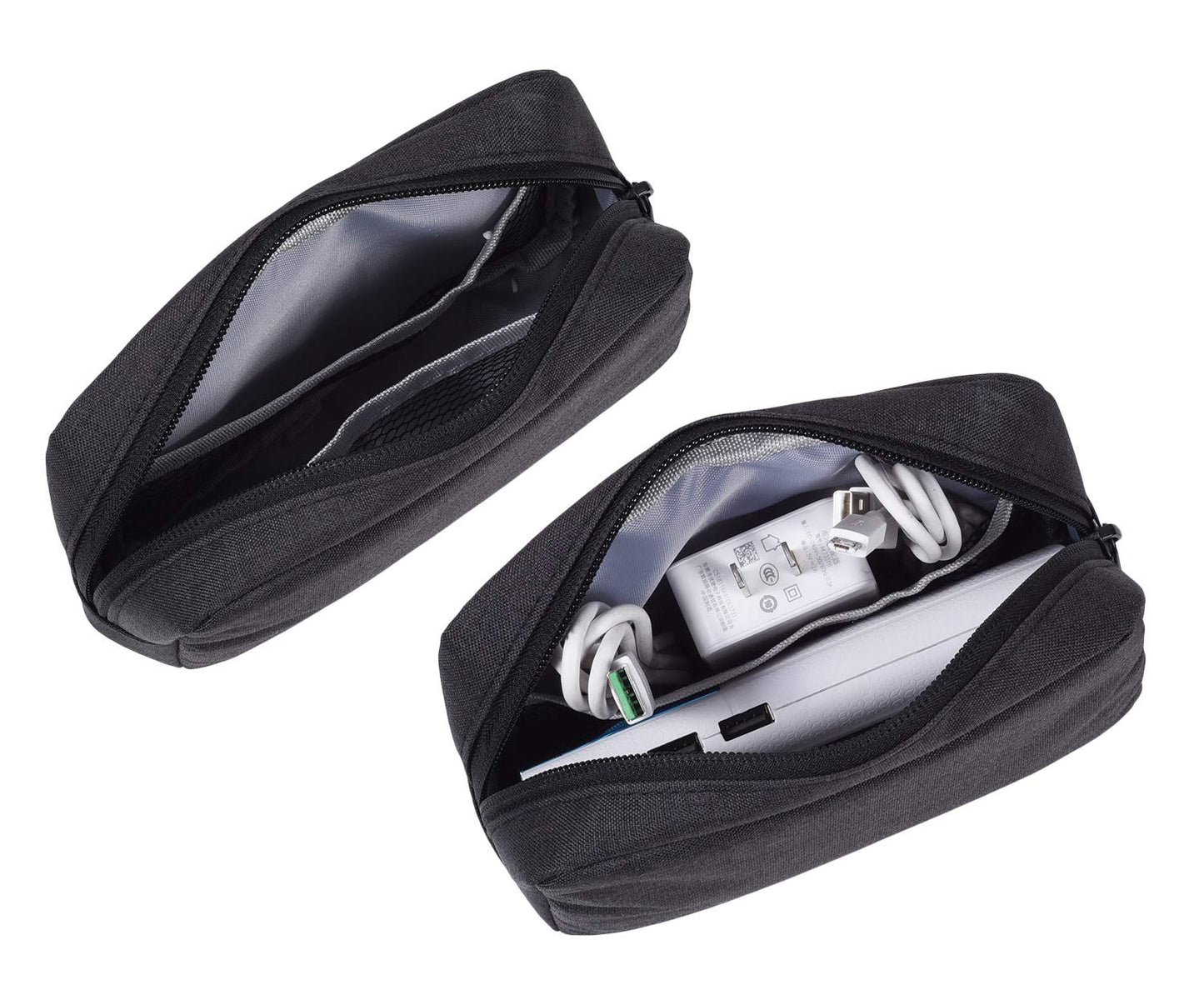 dealcase Canvas Waterproof Universal Electronic Accessories Organizer for Power Bank,Charging Cords,Chargers,Mouse,USB Cable,Earphones and More
