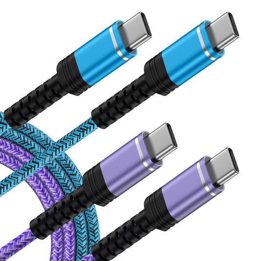 USB C to USB C Cable 60W Fast Charging for iPhone 17 Pro Max Air 17,iPhone 16e 16 Pro Max/16 Plus/16 Pro/16,15 Pro Max, 2 Pack 6ft Braided Type C Car