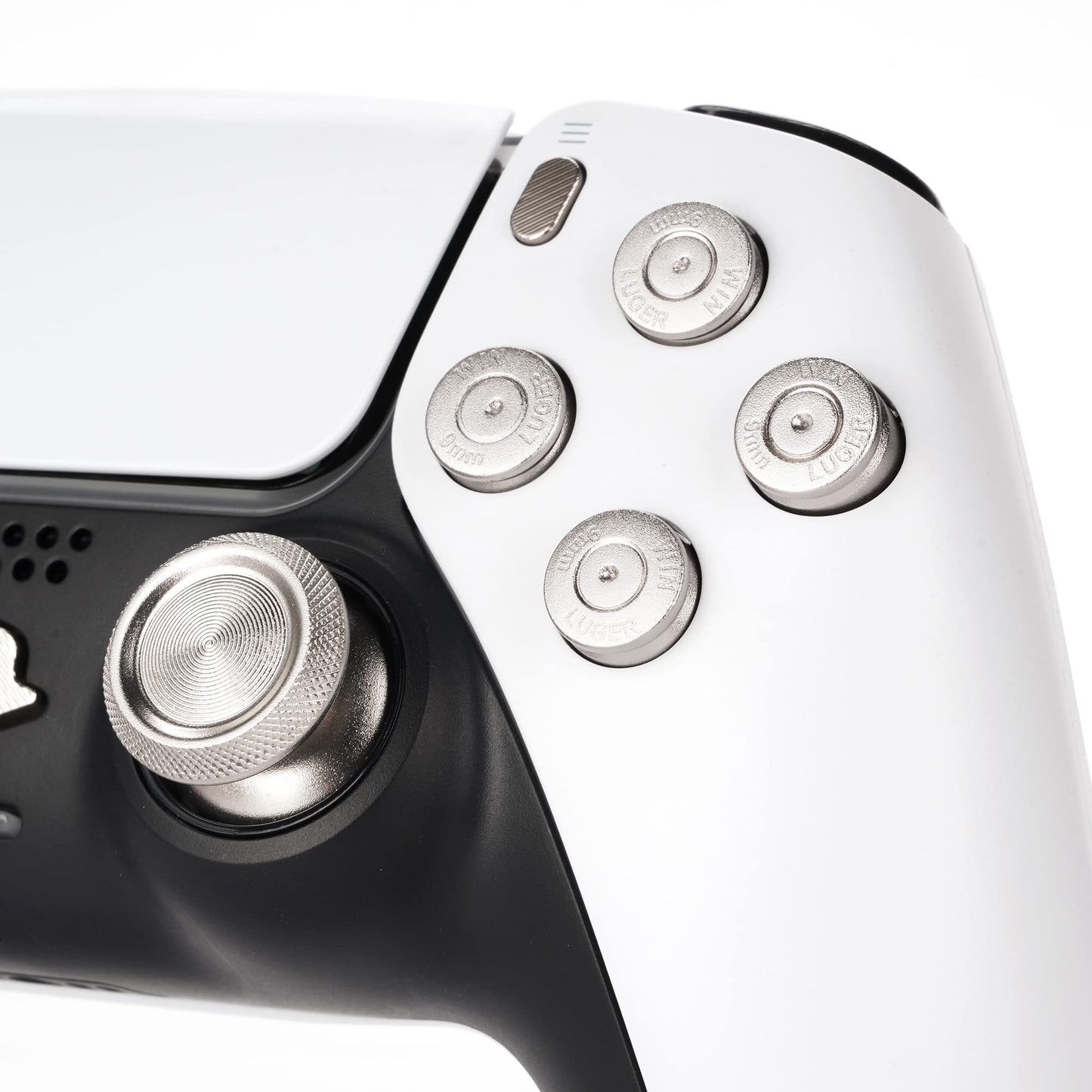 Avericht Metal ABXY buttons Dpad Thumbsticks for PS5 Controller, Metal Aluminum Bullet Buttons & Dpad & Analog stick Replacement Kit for PS5