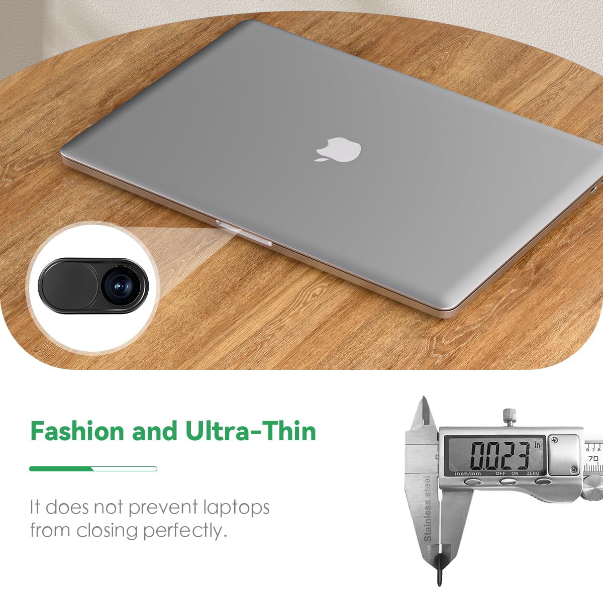 CloudValley Webcam Cover Slide[2-Pack], 0.023 Inch Ultra-Thin Metal Web Camera Cover for Macbook Pro, iMac, Laptop, PC, iPad Pro, iPhone 8/7/6 Plus