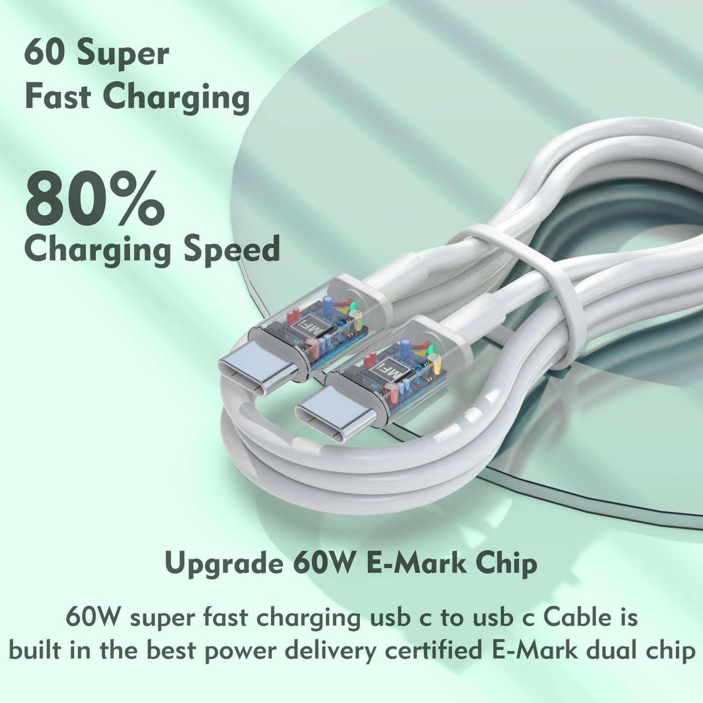 USB C to USB C Cable, 3-Pack 6FT, 60W Fast Charging Power Delivery for iPhone 17/17 Pro/17 Air/17 Pro Max, iPad mini 6/Pro 2021, MacBook Pro 2020