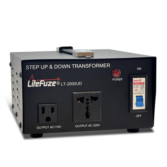 LiteFuze 2000 Watt Voltage Converter Transformer Step Up/Down - 110v to 220v / 220v to 110v Power Converter - Fully USA Grounded Cord - Universal…