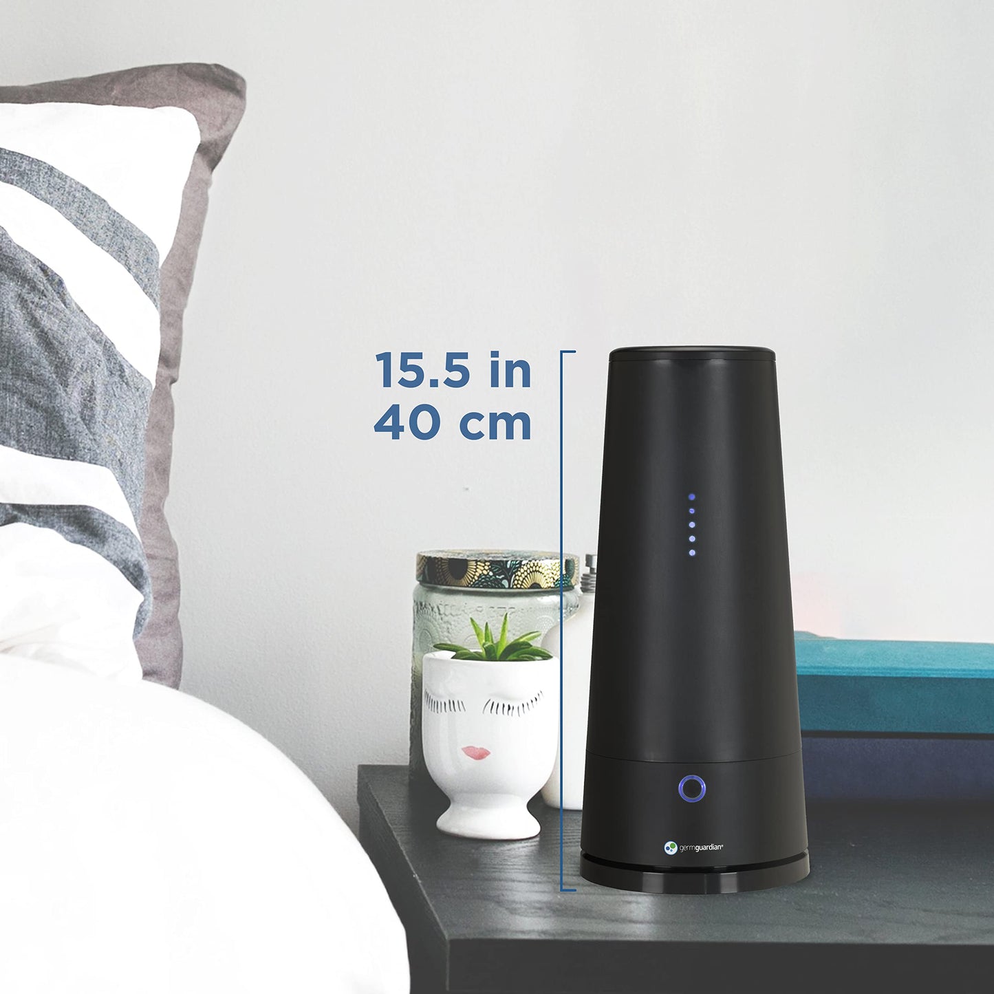 GermGuardian Tabletop Air Purifier & Sanitizer for Pets, Cooking, Laundry, Diapers, Room, Air Freshener for Small Rooms, Black, GG3000BCA