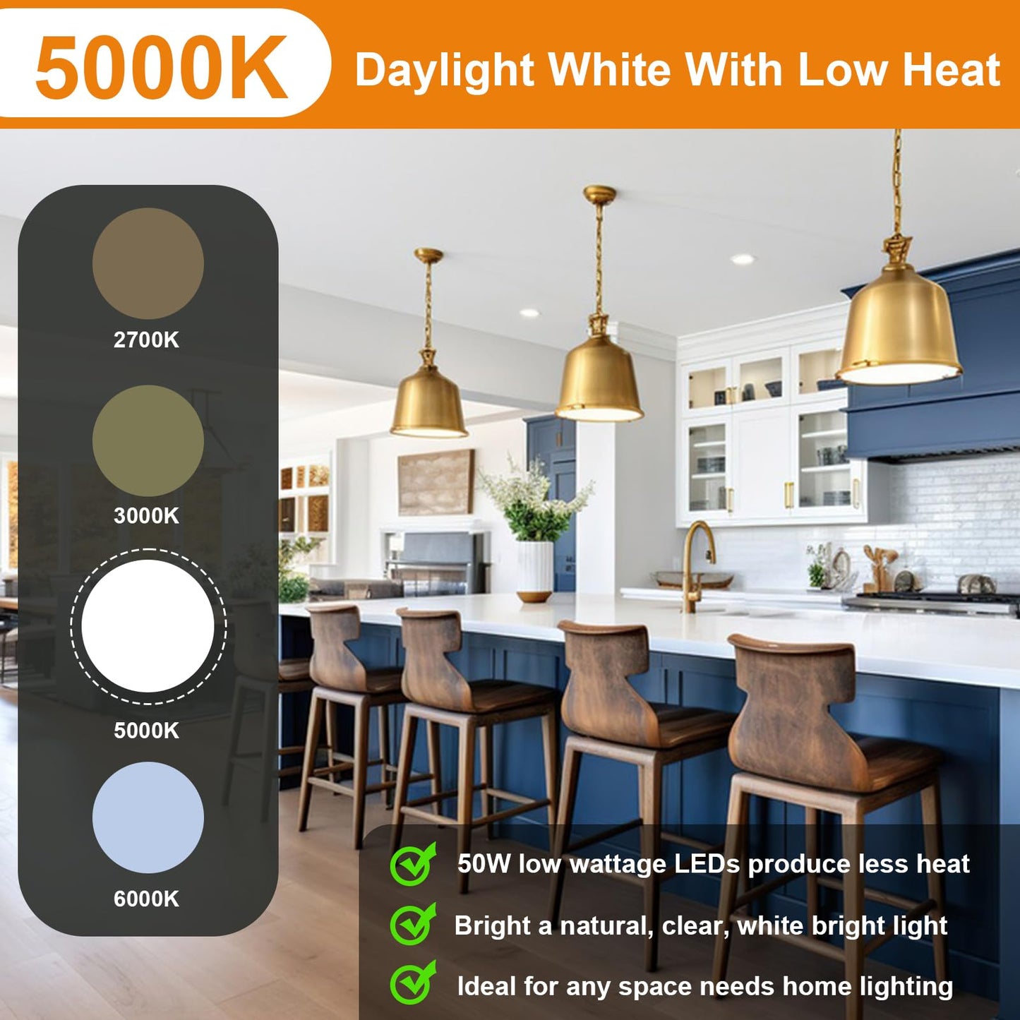 TEXTHELL Led Light Bulb 400W Equivalent 6250 Lumen 5000K E26/E27 Medium Base 50W led Bulb for Outdoor Indoor Lamp Area Garage Warehouse Workshop