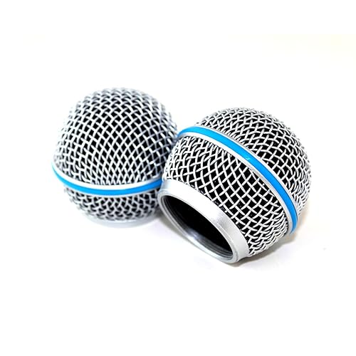 Weymic Replacement Blue Steel Mesh Microphone Grill Head for Shure Sm58 Wireless Microphone and Wired Mics, Beta 58 a Shure Sv100 Wireless Mics