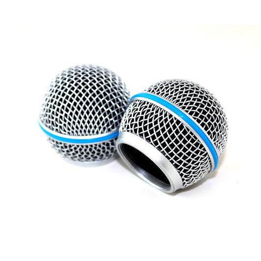 Weymic Replacement Blue Steel Mesh Microphone Grill Head for Shure Sm58 Wireless Microphone and Wired Mics, Beta 58 a Shure Sv100 Wireless Mics