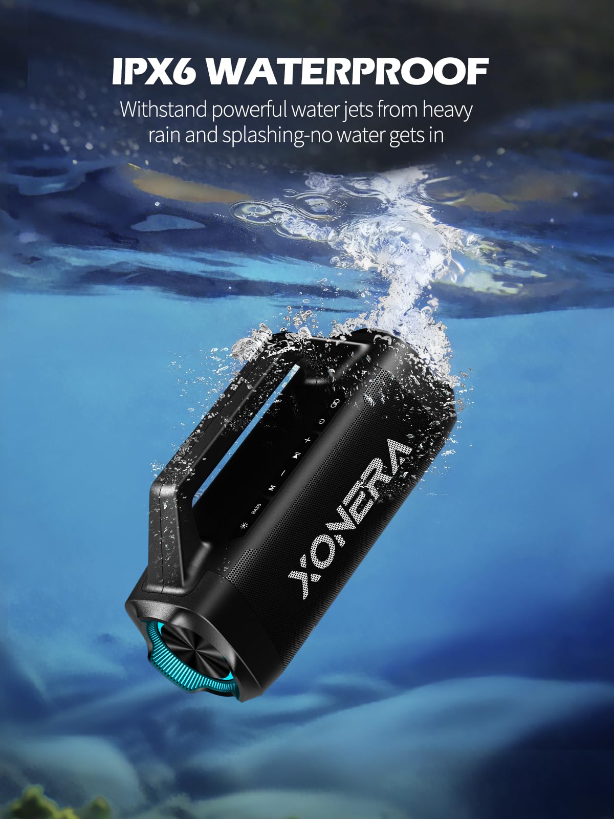 Xonera Speakers Bluetooth Wireless, 80W Peak Loud Outdoor Speaker with Bass, 20H Playtime, IPX6 Waterproof, TWS?BT5.3, Portable for Camping Hiking