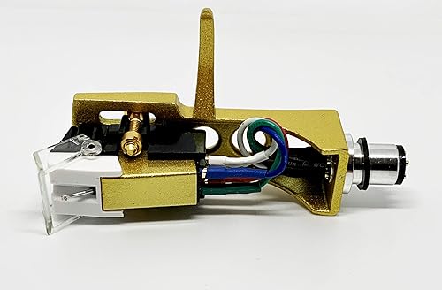 Cartridge and Stylus, needle and Gold Headshell with mounting bolts for Technics SL-1200, SL-1210, SL-1600, SL-1610, SL-1700, SL-235, SL-23A, SL-B2
