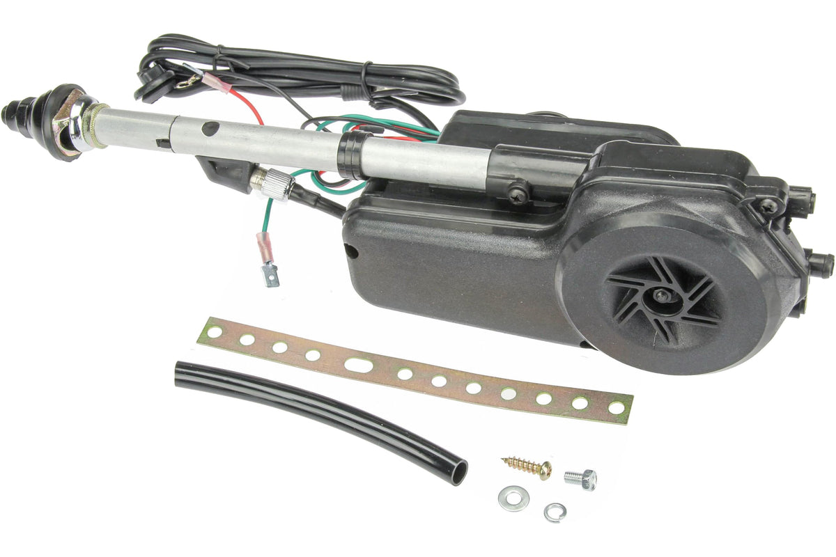 URO Parts AUTA2050B Power Antenna Kit, Universal Power Antenna w/Black Mast; Includes mounting Hardware and Electrical connectors; for Vehicles with 0-30 Degree Body Slopes
