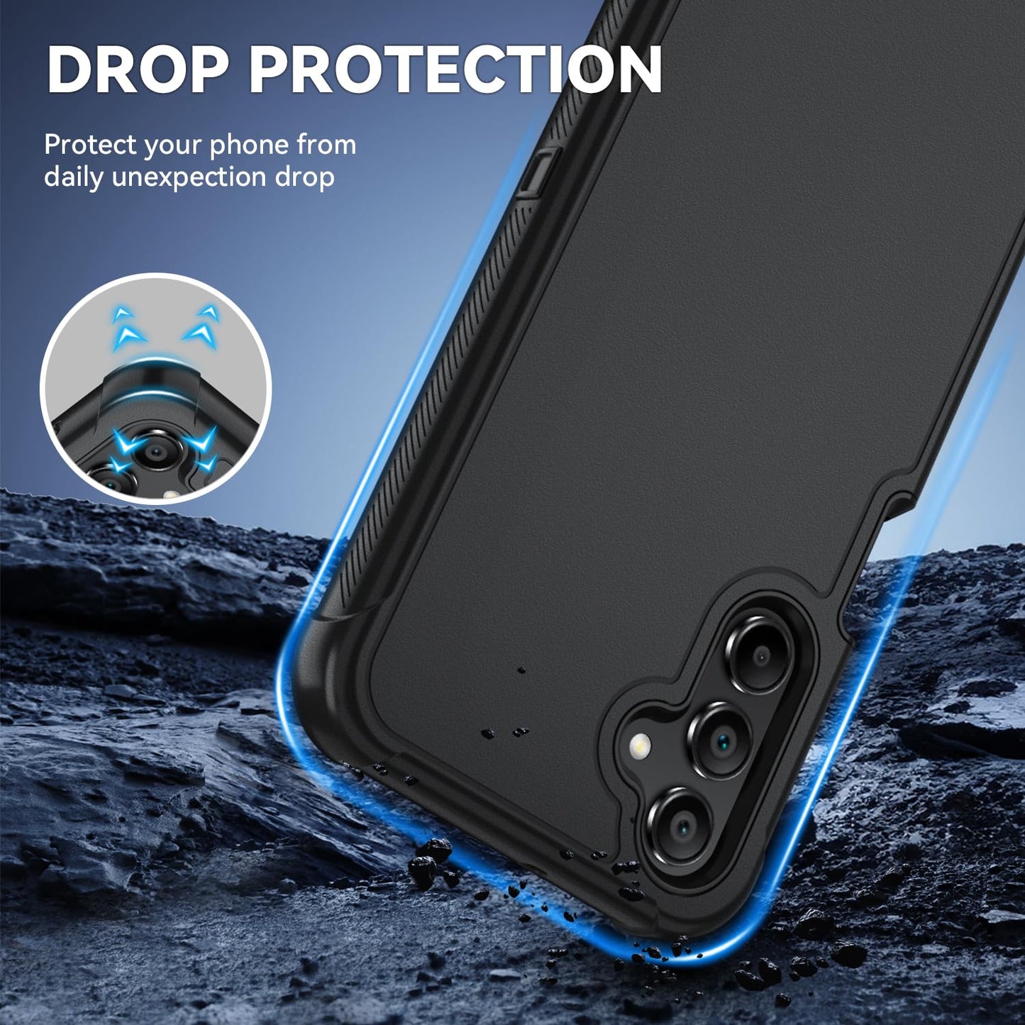 Suncasetor Case for Samsung Galaxy A15 5G Case with HD Screen Protector [3 Layer] Heavy-Duty Tough Rugged Shockproof Protective Phone Case for Samsung