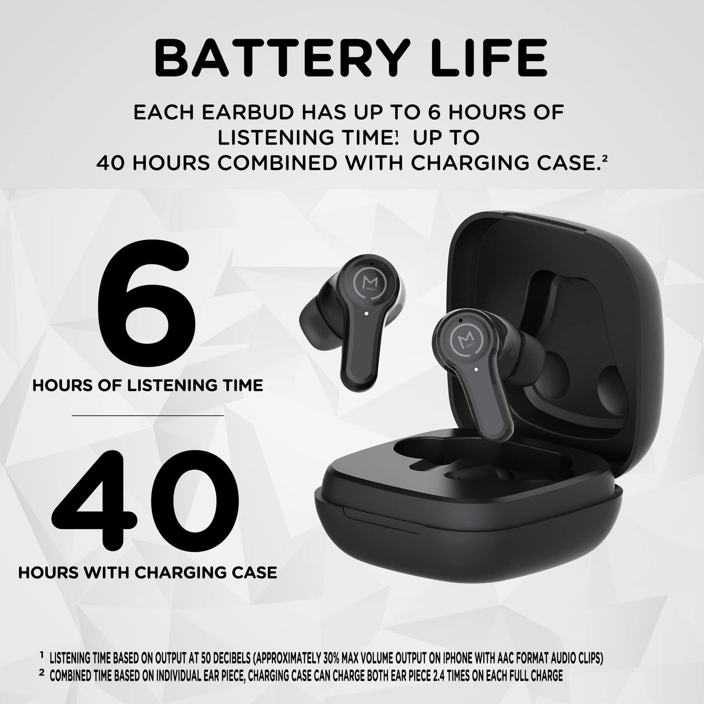 Morpheus 360 Pulse HD Wireless Earbuds, Hybrid Noise Canceling, Magnetic Charging case for Home, Office, Travel TW7800B