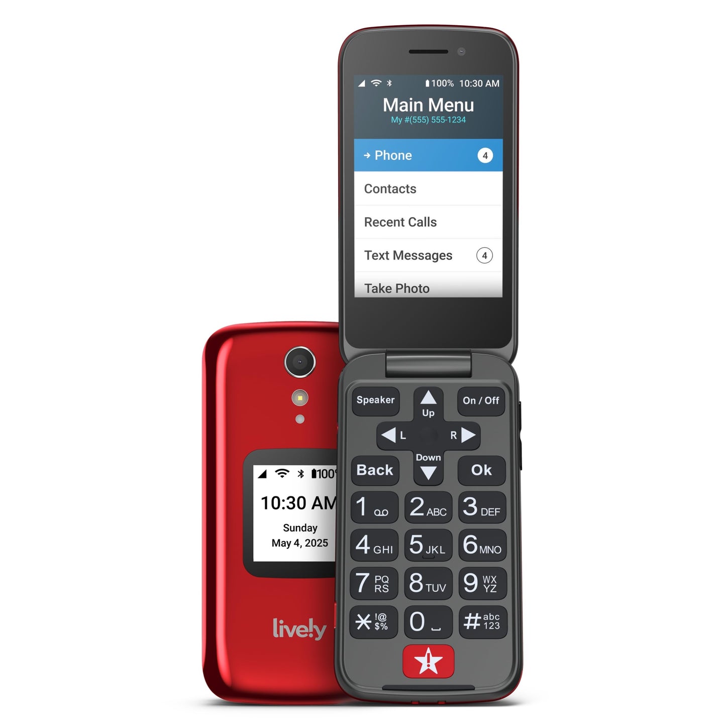 LIVELY Jitterbug Flip2 - Flip Cell Phone for Seniors - Not Compatible with Other Wireless Carriers - Must Be Activated Phone Plan - No SIM Needed