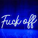 Lucunstar Fuck Off Neon Sign for Wall Decor Blue Led Lights for Wall Decor Dimmable Neon Signs Switch Operated Led Light for Bedroom Bar Room Teen
