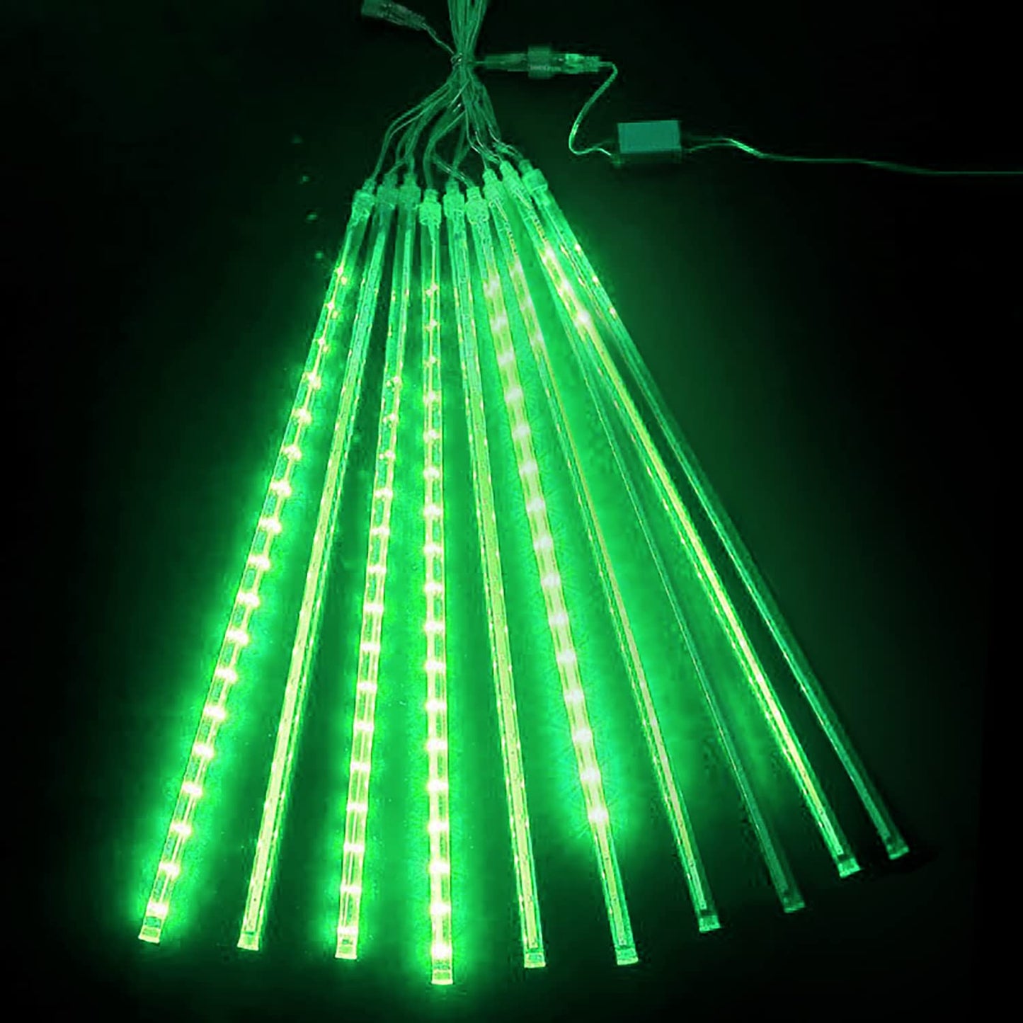 Roytong High Brightness 10 Tube 12 Inch 360 LED Meteor Shower Rain Lights Cascading Falling Rain Outdoor Light for Christmas Halloween Tree Raindrop