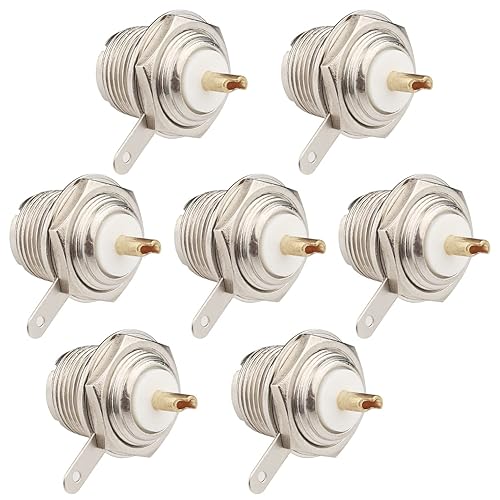 Fanbalunke SO239 Bulkhead Connector 7 Pcs PL259 Bulkhead Adapter UHF PL259 Female Nut Bulkhead Panel Mounting Straight Socket with UHF Handle Deck