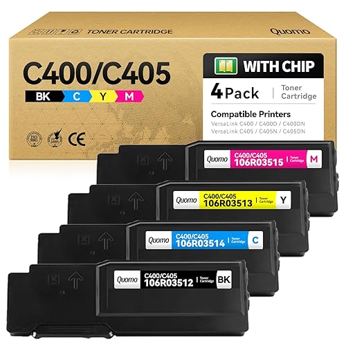 VersaLink C400 C405 Toner Cartridge High-Yield 4-Pack 106R03512 106R03513 106R03514 106R03515 Replacement for Xerox Versa Link C400 C405 C400D C400DN