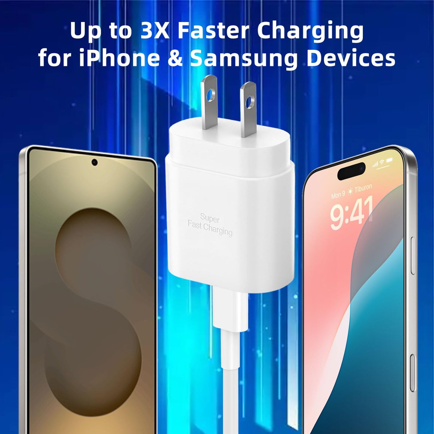 30W USB Type C Charger Block, Fast Charging USBC Power Adapter for iPhone 17 16 16e 15 Pro Max Air /14 13 12 11 / iPad/mini/AirPod/Samsung Galaxy S25