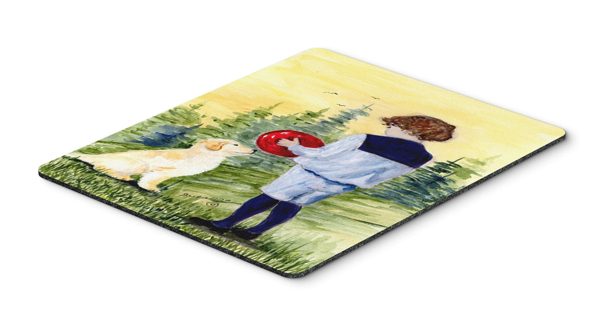 Caroline's Treasures SS8530MP Little Boy with his Golden Retriever Mouse Pad, Hot Pad or Trivet for Home Office Gaming Working Computers Laptop Mouse