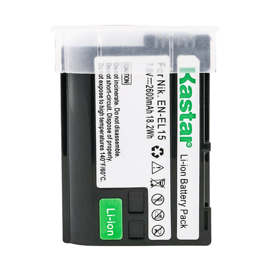 Kastar Battery Replace for Nikon EN-EL15, Nikon D850, D750, D780, D7000, D7100, D7200, D7500, D800, D800E, D810, D600, D610, Nikon 1 V1 DSLR Camera