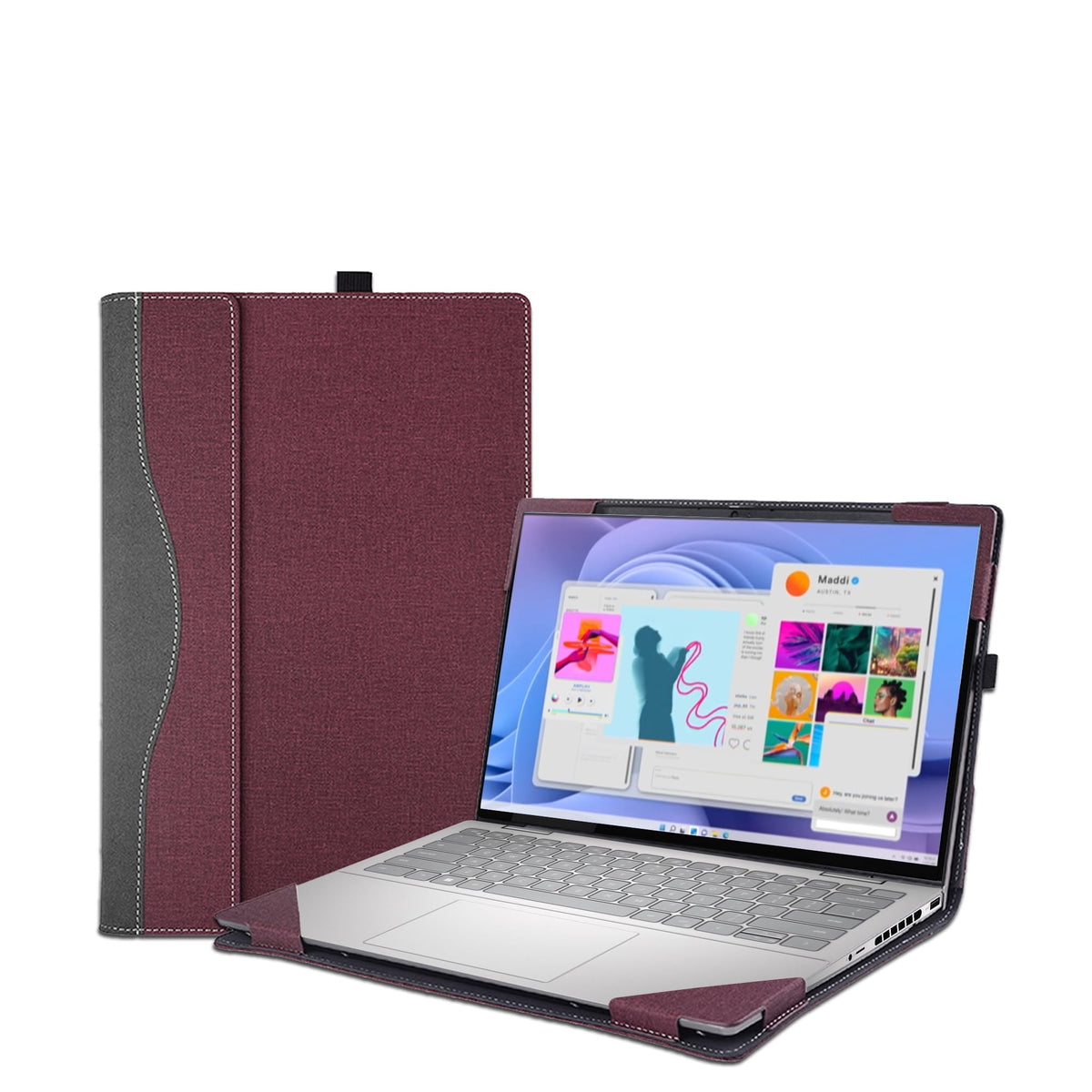 Laptop Case Cover for Dell 14 Plus DB14250 & Pro 14 PC14255/PC14250 & Pro14 Plus PB14250 /PB14255 Sleeve,PU Leather Protective Shell Notebook PC Bag