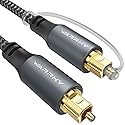 Warrky Optical Audio Cable, 6ft / 1.8m Optical Cable for Soundbar, TV, Stereo Systems, Home Cinema [Nylon Braided, Slim Metal Case], Fiber Optic Audio