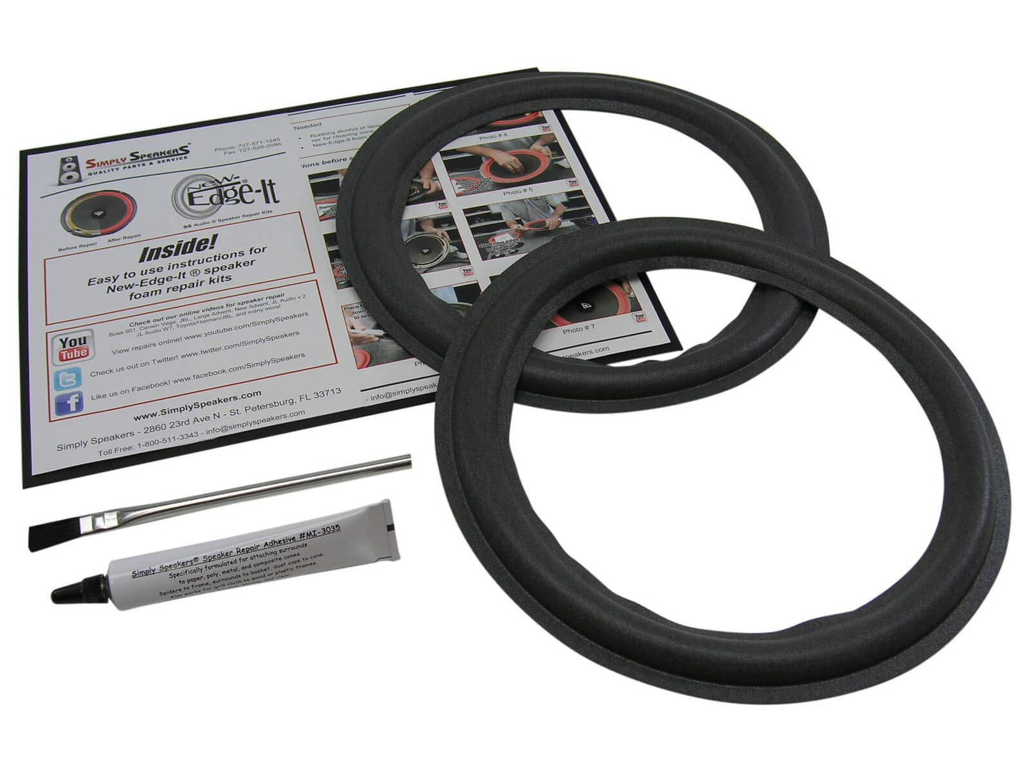 10 Inch Foam Speaker Repair Kit Compatible with JBL L26, L40, L80T, 4410, 410G, 125A, 127H, Others, FSK-10Ji (Pair)