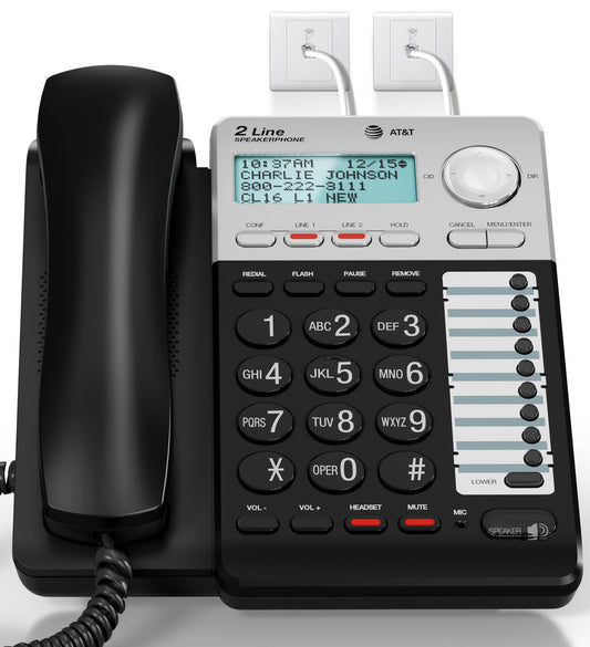 AT&T ML17929 2-Line Corded Telephone, Black