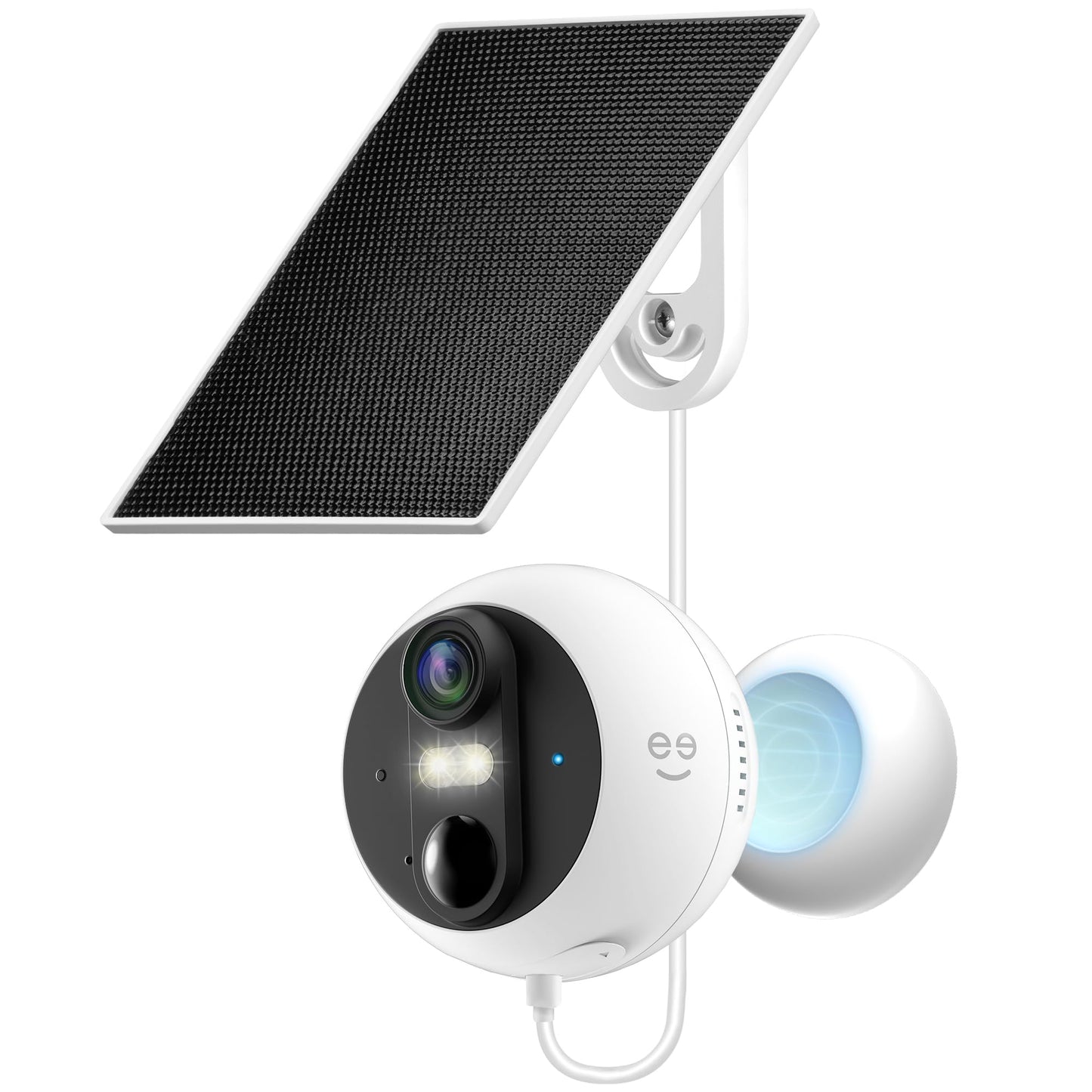 Geeni Perch 3MP Smart Magnetic Battery Camera with 3W Solar Panel - 2K HD Outdoor Wireless Security Camera with Continuous Solar Power, Color Night