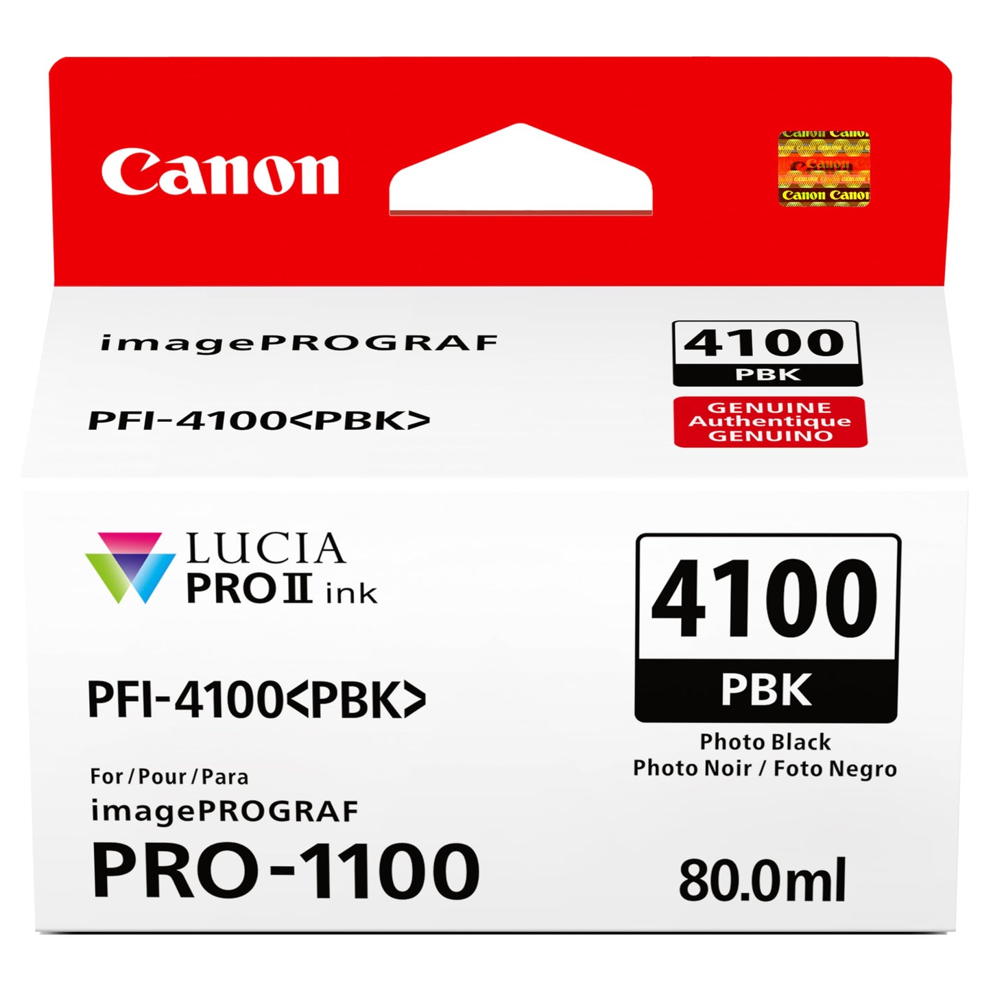Canon PFI-4100 Genuine Photo Black Ink Tank, Compatible with imagePROGRAF PRO-1100 Printers